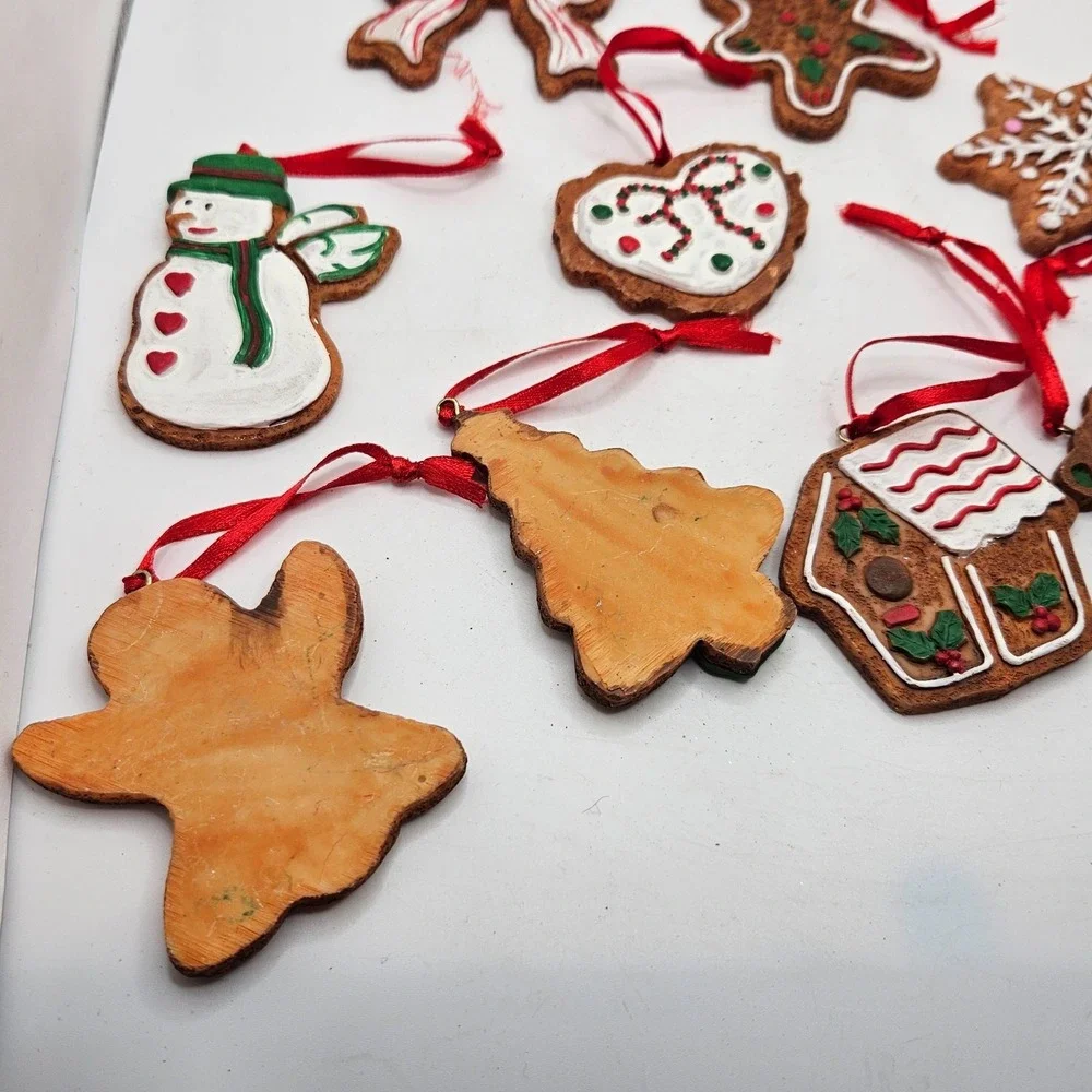 VTG Lot of 11 Gingerbread Christmas Ornaments Resin Cookie Tree Angel Snowman